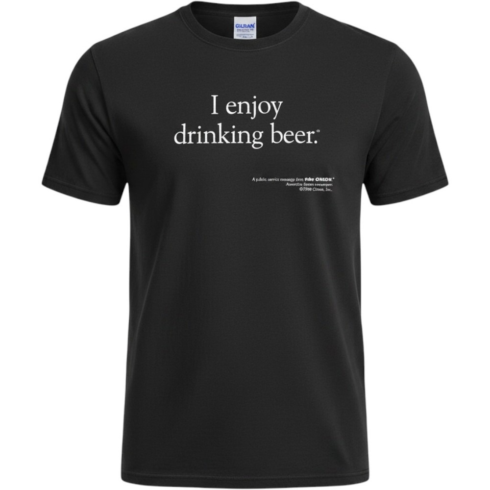 Vintage The Onion I Enjoy Drinking Beer Parody Black T-Shirt Mens 90s 1996